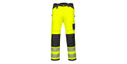 Portwest PW303 Hi-Vis lengvo svorio tamprios darbo kelnės (geltona/juoda) 2